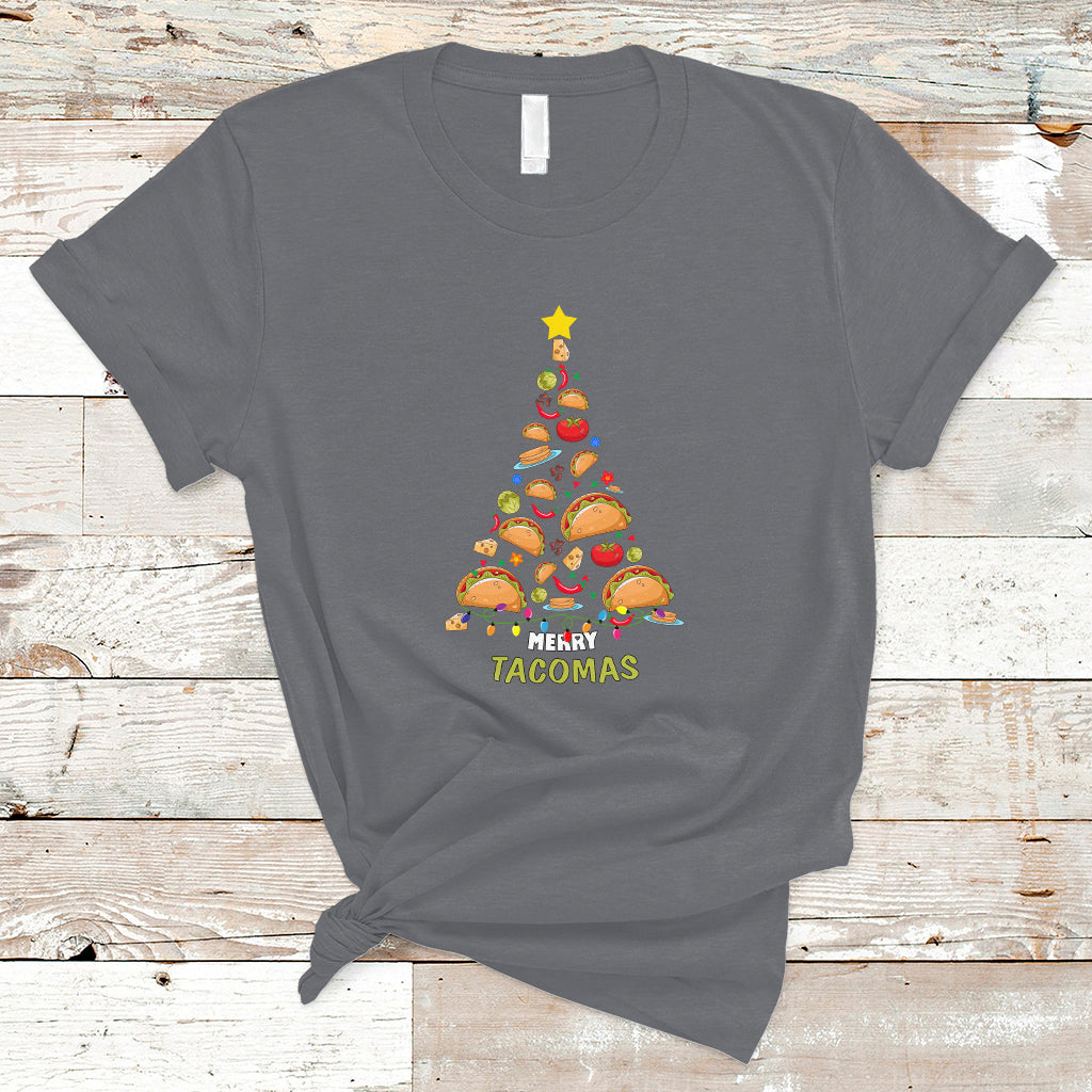 Taco Christmas Tree Shirt T Shirt Funny Merry Tacomas - Wonder Print Shop