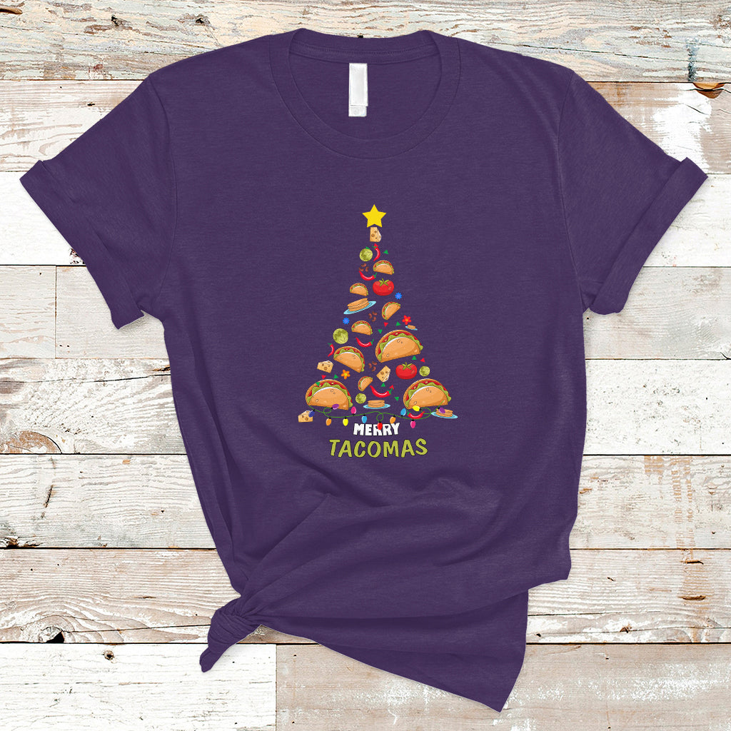 Taco Christmas Tree Shirt T Shirt Funny Merry Tacomas - Wonder Print Shop