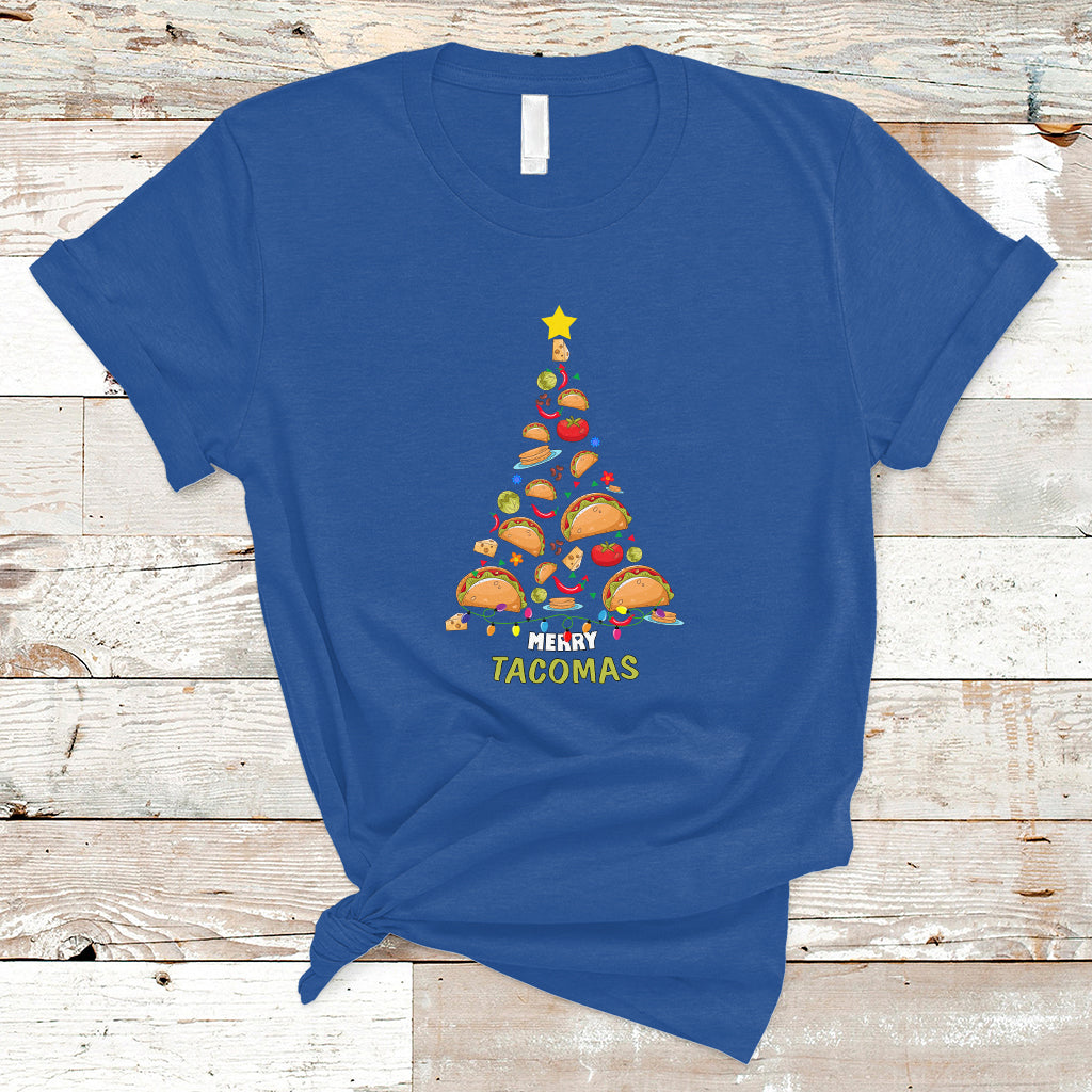 Taco Christmas Tree Shirt T Shirt Funny Merry Tacomas - Wonder Print Shop