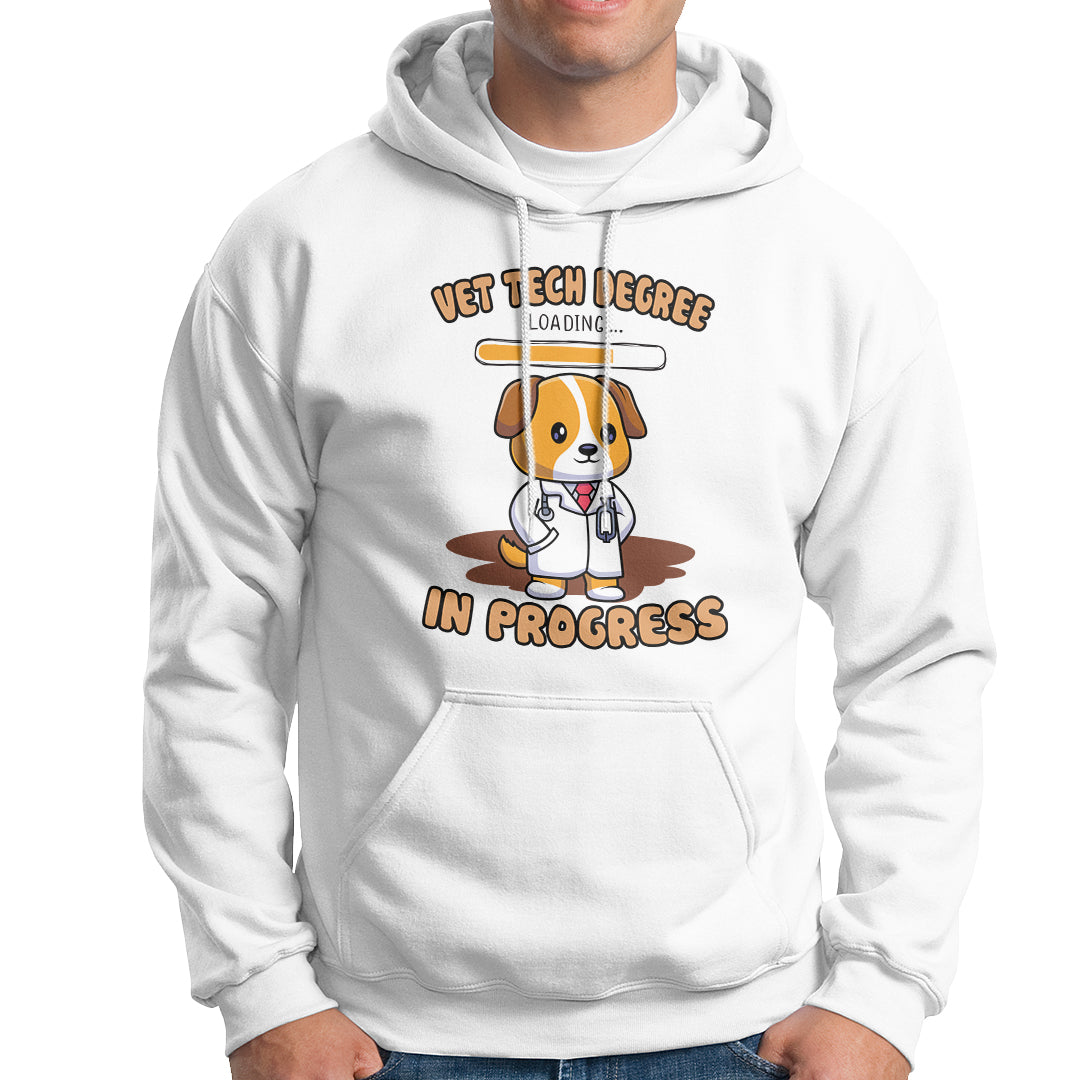 Vet Tech Degree in Progress Funny Veterinary Student Hoodie - Wonder Print Shop