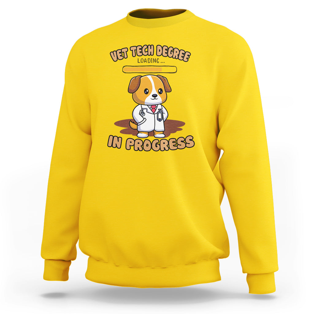 Vet Tech Degree in Progress Funny Veterinary Student Sweatshirt - Wonder Print Shop