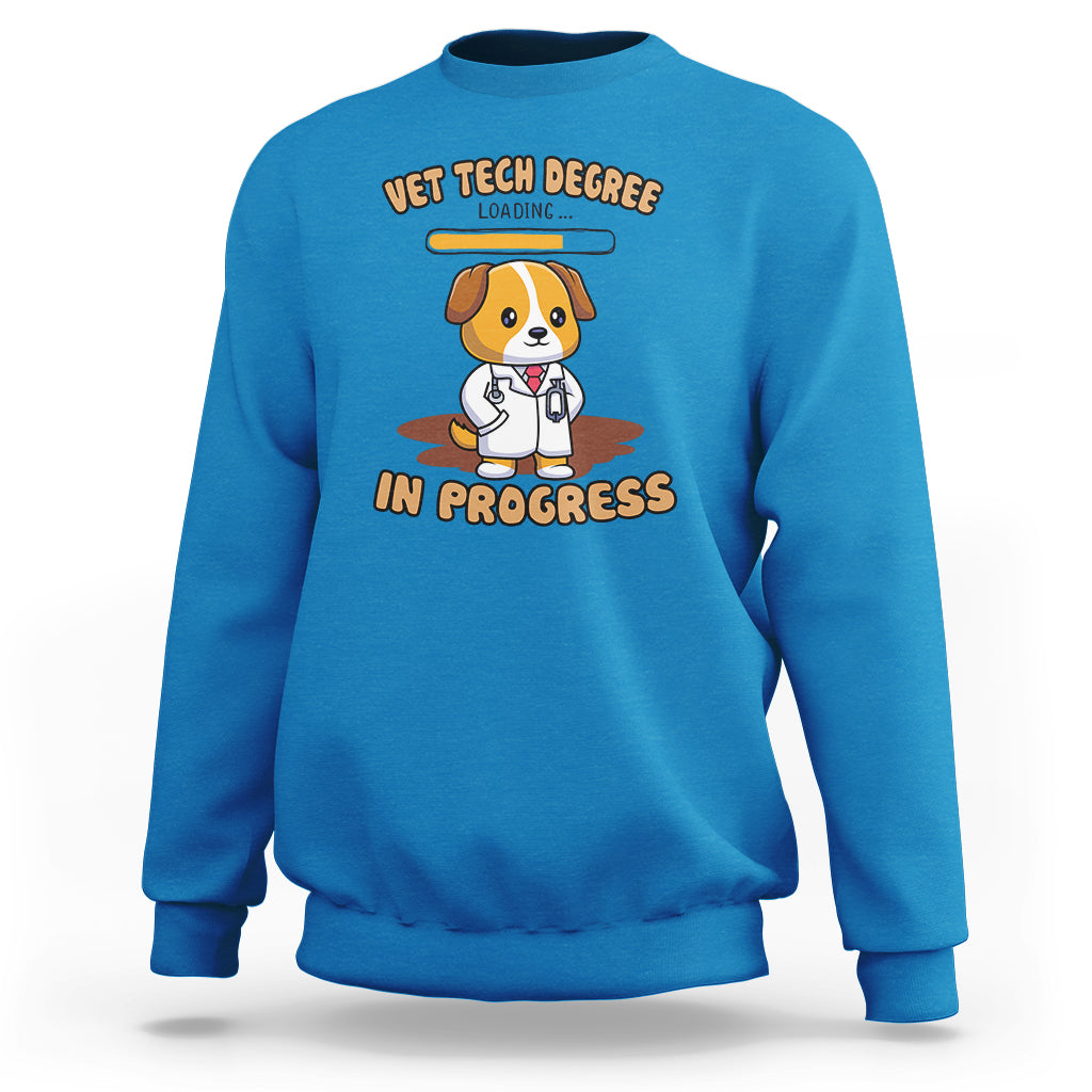 Vet Tech Degree in Progress Funny Veterinary Student Sweatshirt - Wonder Print Shop