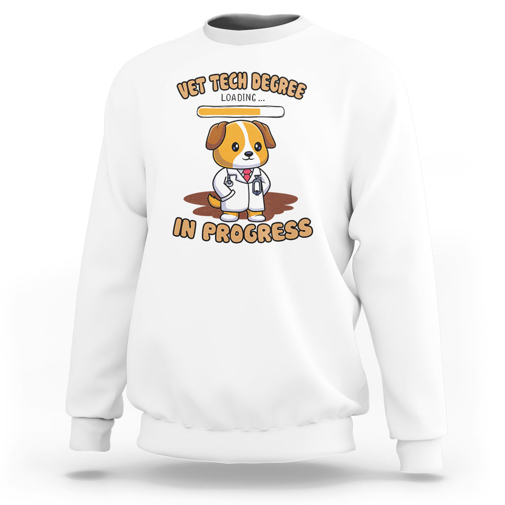Vet Tech Degree in Progress Funny Veterinary Student Sweatshirt - Wonder Print Shop