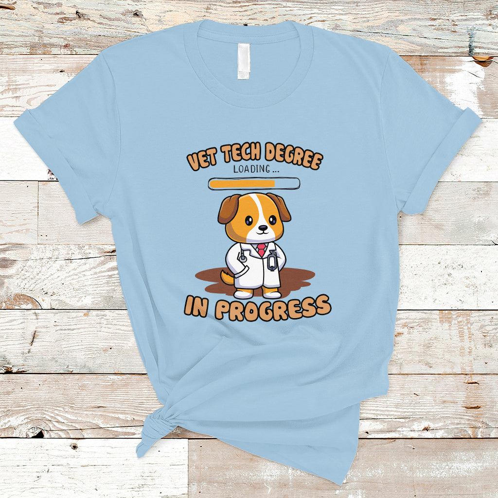 Vet Tech Degree in Progress Funny Veterinary Student T Shirt - Wonder Print Shop