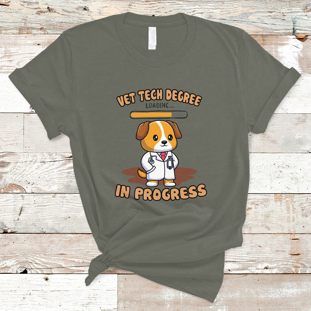 Vet Tech Degree in Progress Funny Veterinary Student T Shirt - Wonder Print Shop