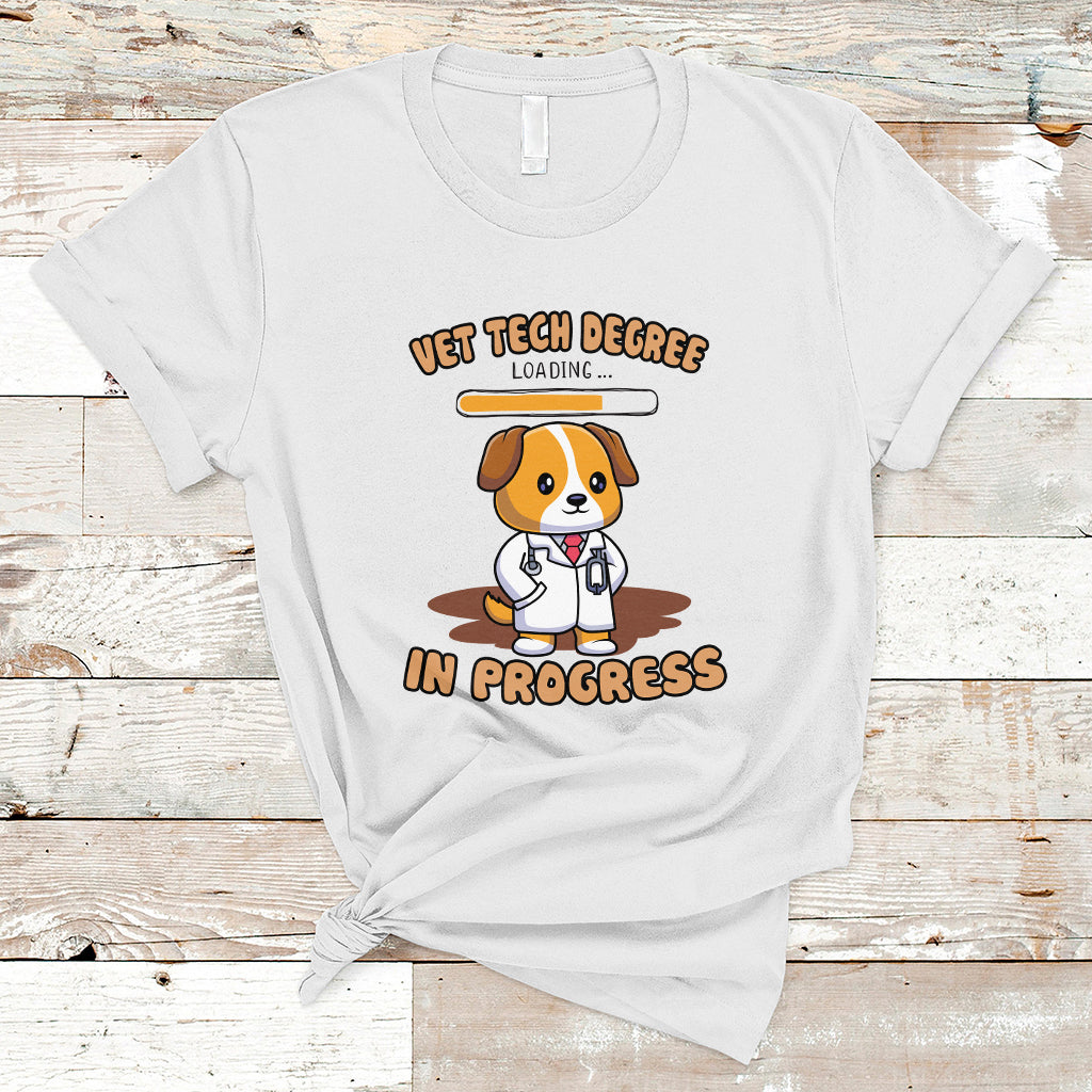 Vet Tech Degree in Progress Funny Veterinary Student T Shirt - Wonder Print Shop