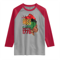 Juneteenth 1865 Raglan Shirt Black Pride Because My Ancestors Weren't Free in 1776 Not 4Th Of July