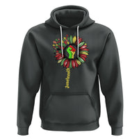 Juneteenth Hoodie Sunflower with Fist Black History African American - Wonder Print Shop