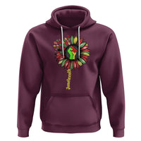 Juneteenth Hoodie Sunflower with Fist Black History African American - Wonder Print Shop