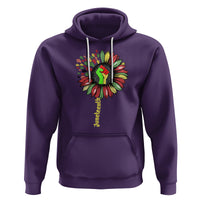 Juneteenth Hoodie Sunflower with Fist Black History African American - Wonder Print Shop