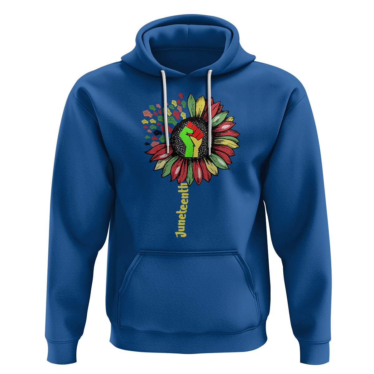 Juneteenth Hoodie Sunflower with Fist Black History African American - Wonder Print Shop