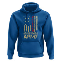 Patriotic U.S. Army Veteran Hoodie Vintage Red Line American Flag Military