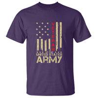 Patriotic U.S. Army Veteran T Shirt Vintage Red Line American Flag Military - Wonder Print Shop