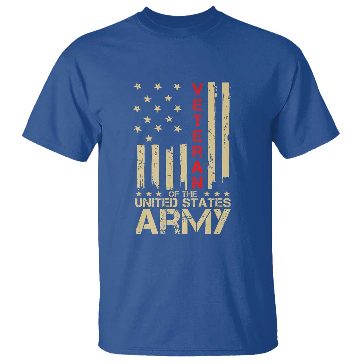 Patriotic U.S. Army Veteran T Shirt Vintage Red Line American Flag Military - Wonder Print Shop