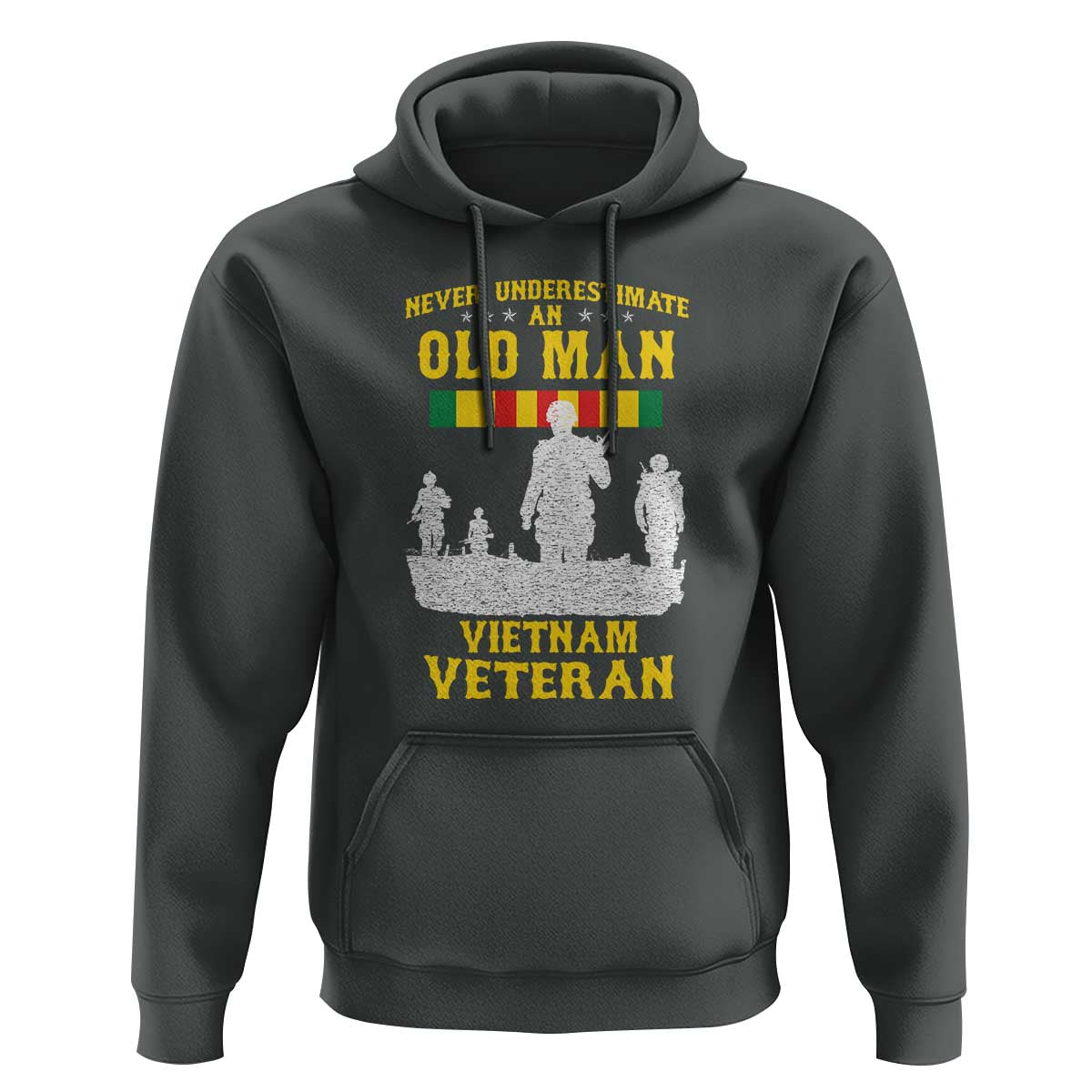 Never Underestimate an Old Man Vietnam Veteran Hoodie Patriotic Military Gift