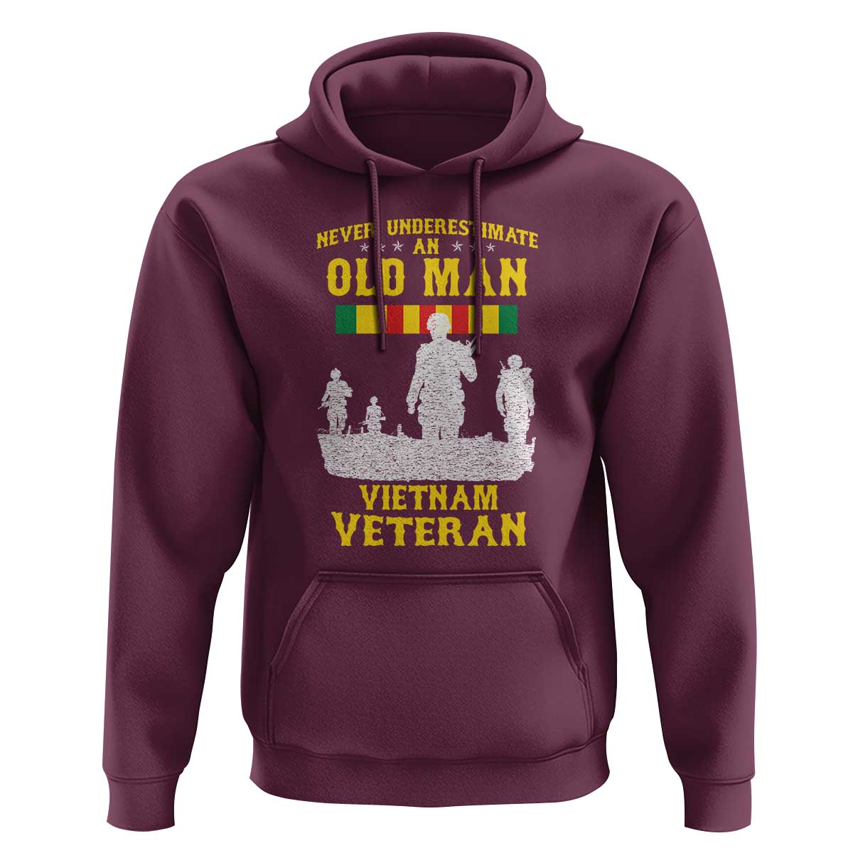Never Underestimate an Old Man Vietnam Veteran Hoodie Patriotic Military Gift