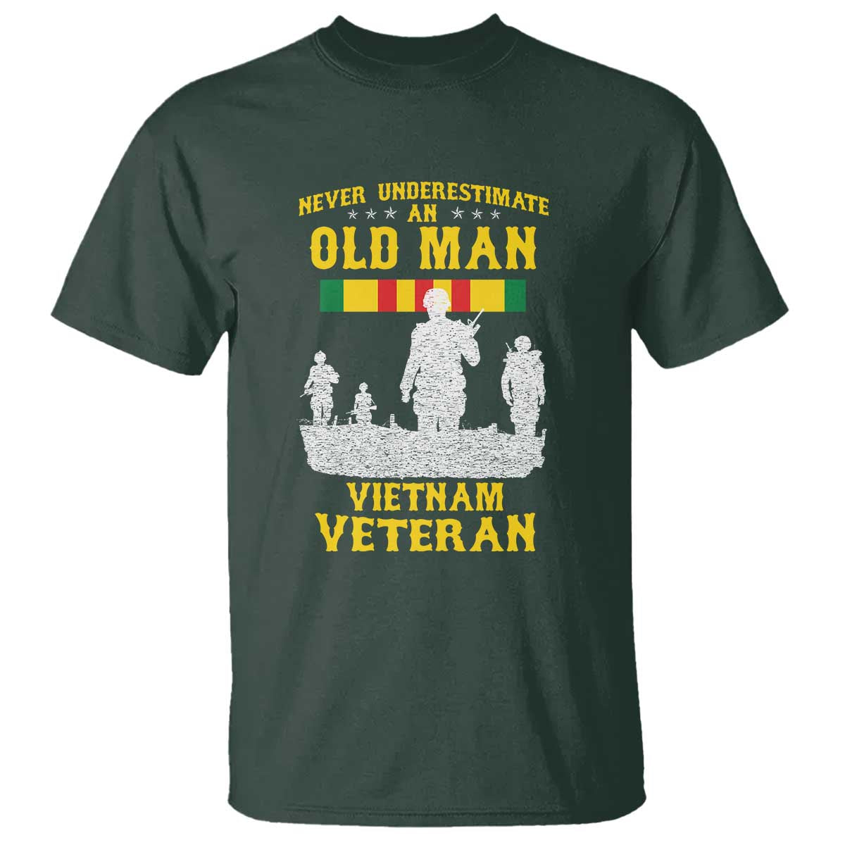 Never Underestimate an Old Man Vietnam Veteran T Shirt Patriotic Military Gift - Wonder Print Shop