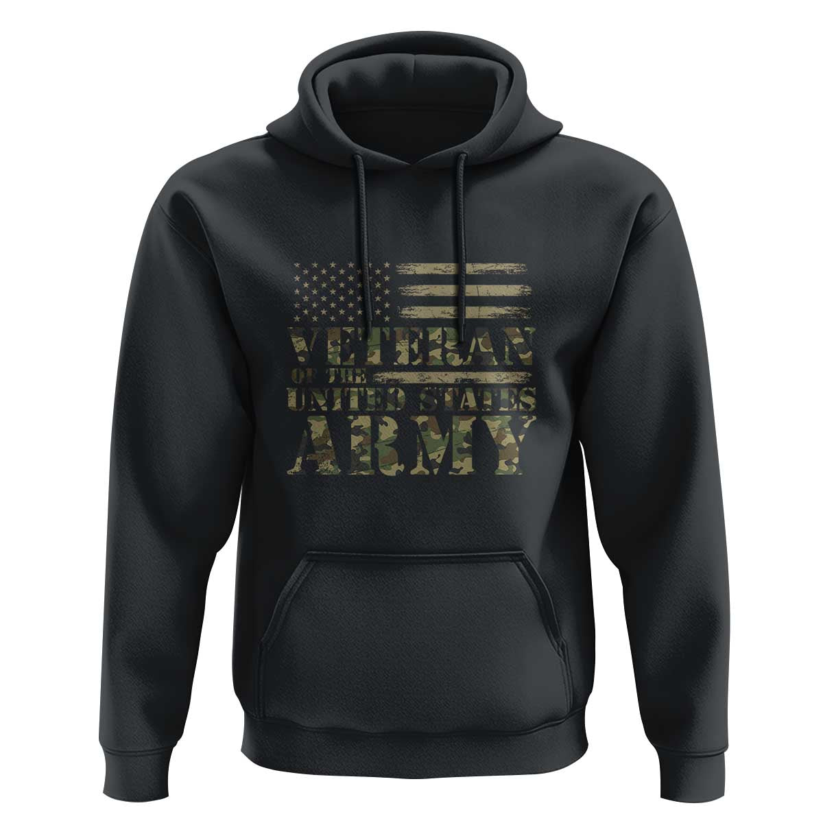 Veteran Hoodie Proud U.S. Army Soldier, USA Flag & Camouflage Design