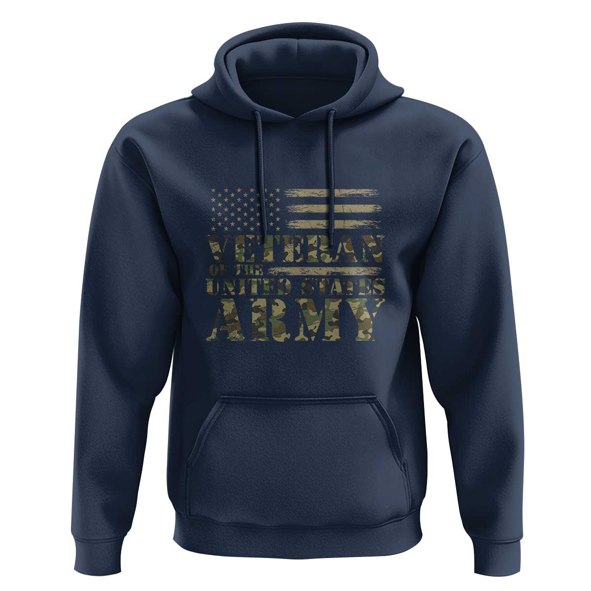 Veteran Hoodie Proud U.S. Army Soldier, USA Flag & Camouflage Design