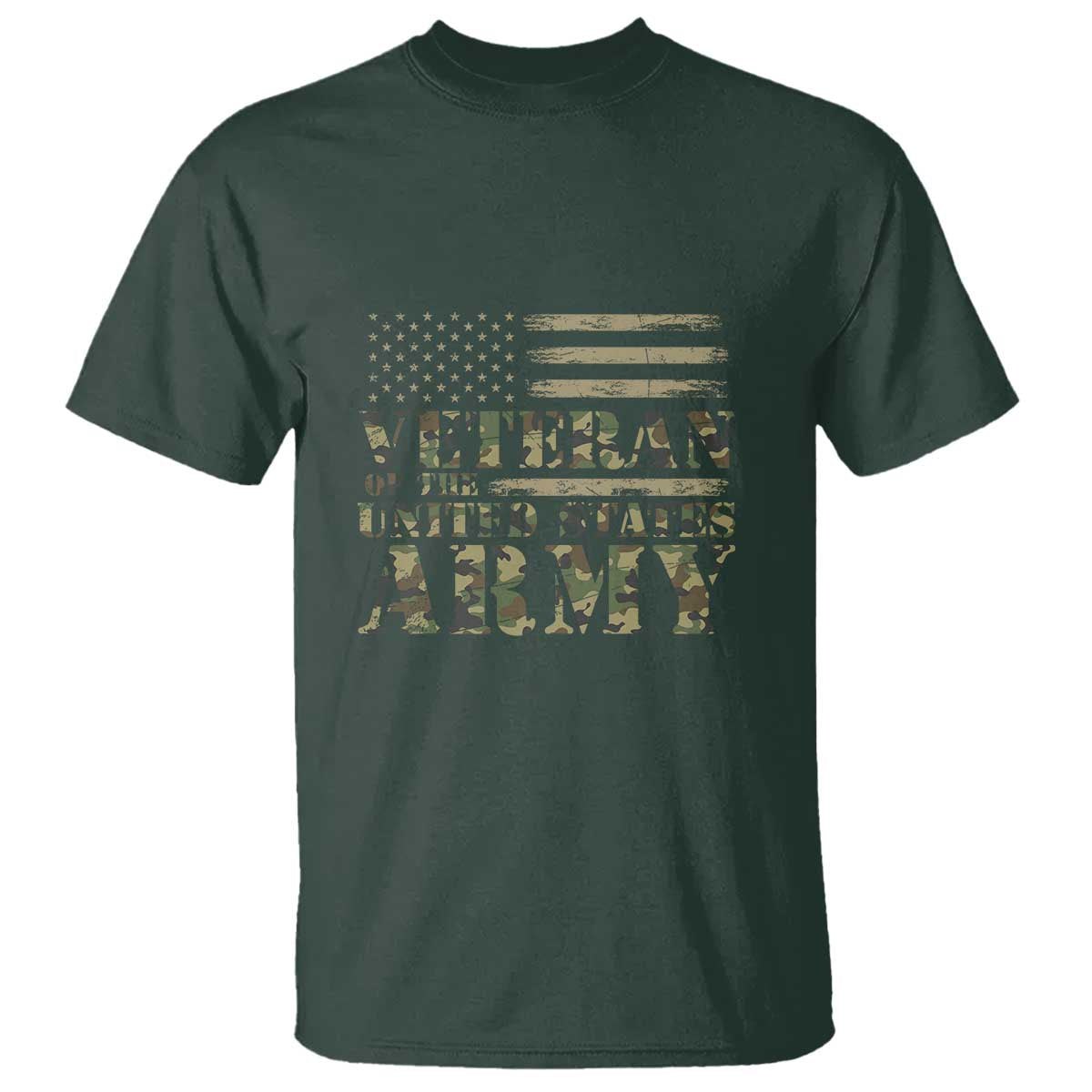 Veteran T Shirt Proud U.S. Army Soldier, USA Flag & Camouflage Design - Wonder Print Shop