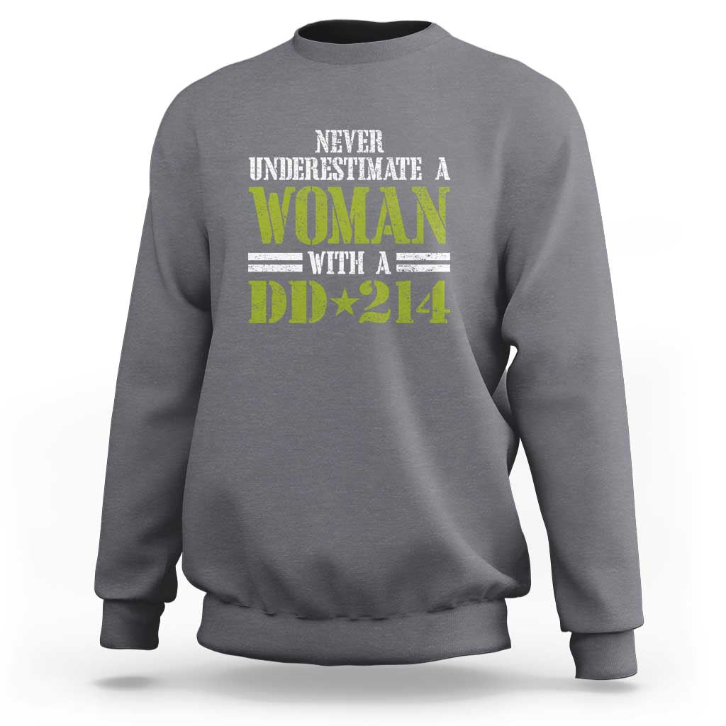 Female Veteran Sweatshirt Women with DD-214, Veterans Day Gift - Wonder Print Shop