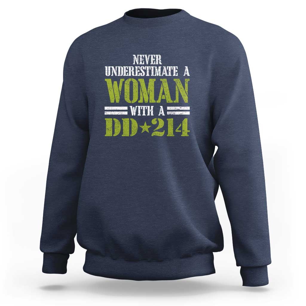 Female Veteran Sweatshirt Women with DD-214, Veterans Day Gift - Wonder Print Shop