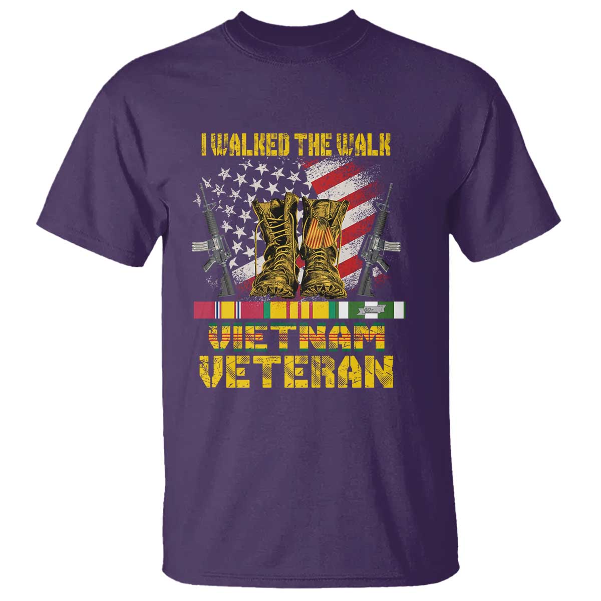 Vietnam Veteran T Shirt US Flag & Combat Boots Patriotic Design - Wonder Print Shop