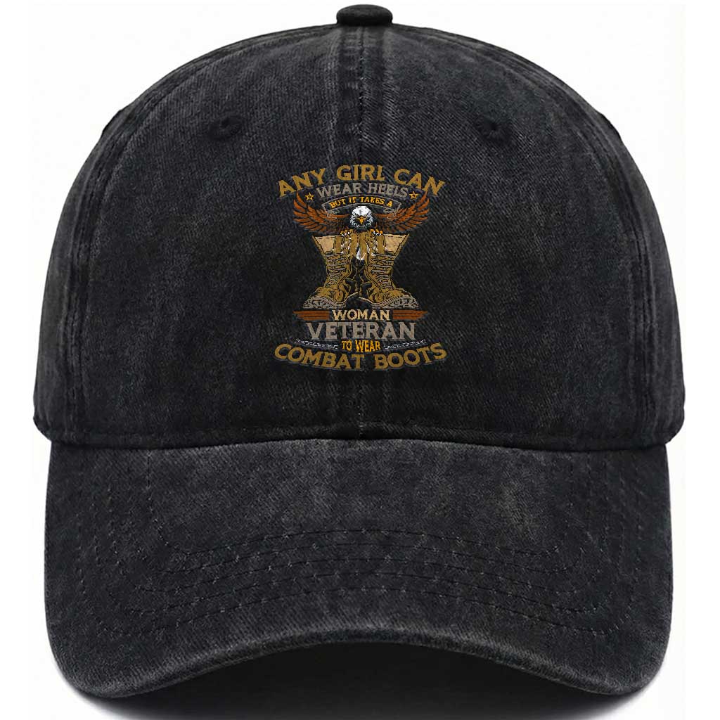 My Favorite Veteran is My Mom Washed Cotton Baseball Cap US Flag, Proud Veteran Mother Gift
