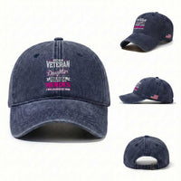 Vietnam Veteran Daughter Washed Cotton Baseball Cap - Raised by My Hero, Proud Veteran Gift