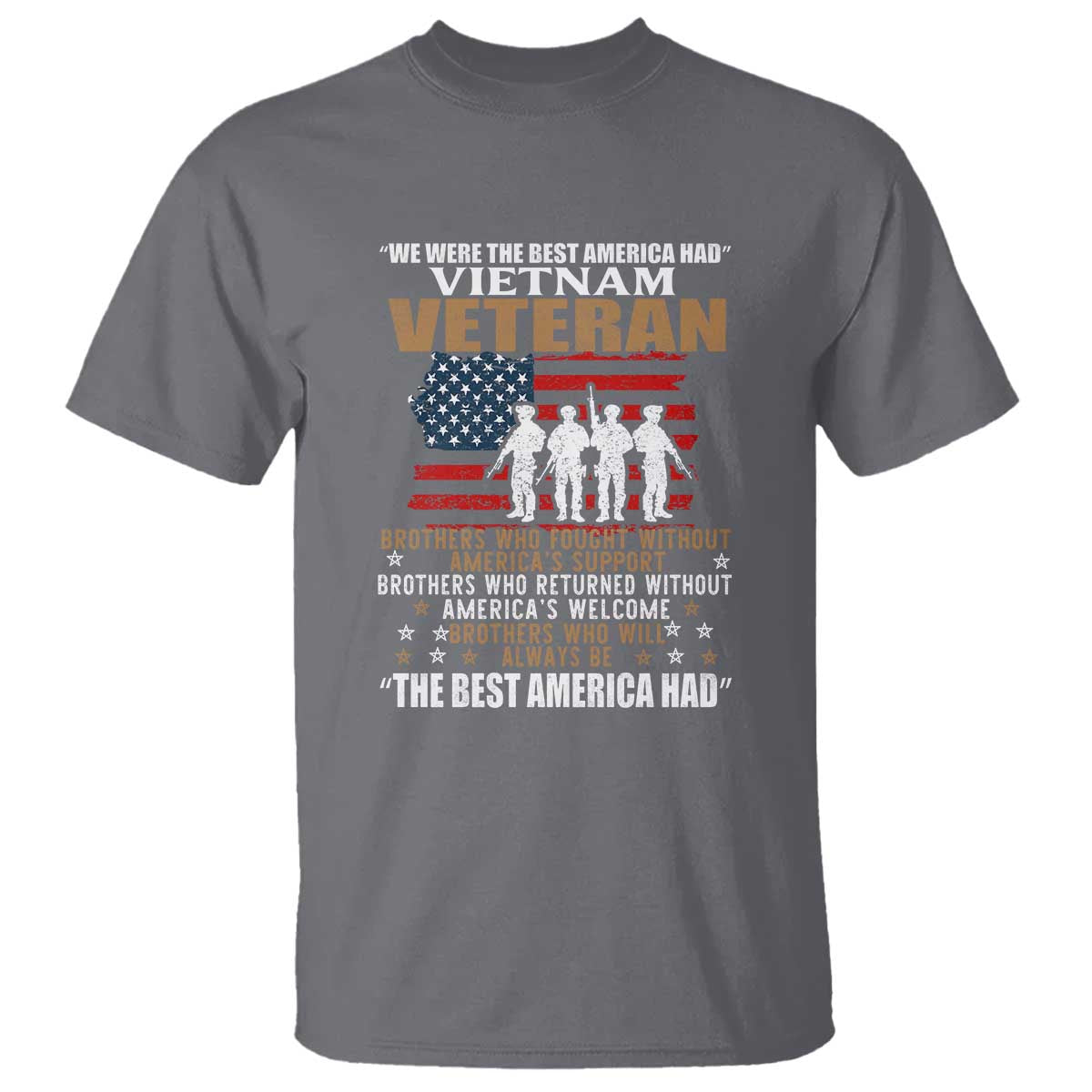 Vietnam Veteran T Shirt Brothers Who Fought, US Flag Patriotic Design - Wonder Print Shop