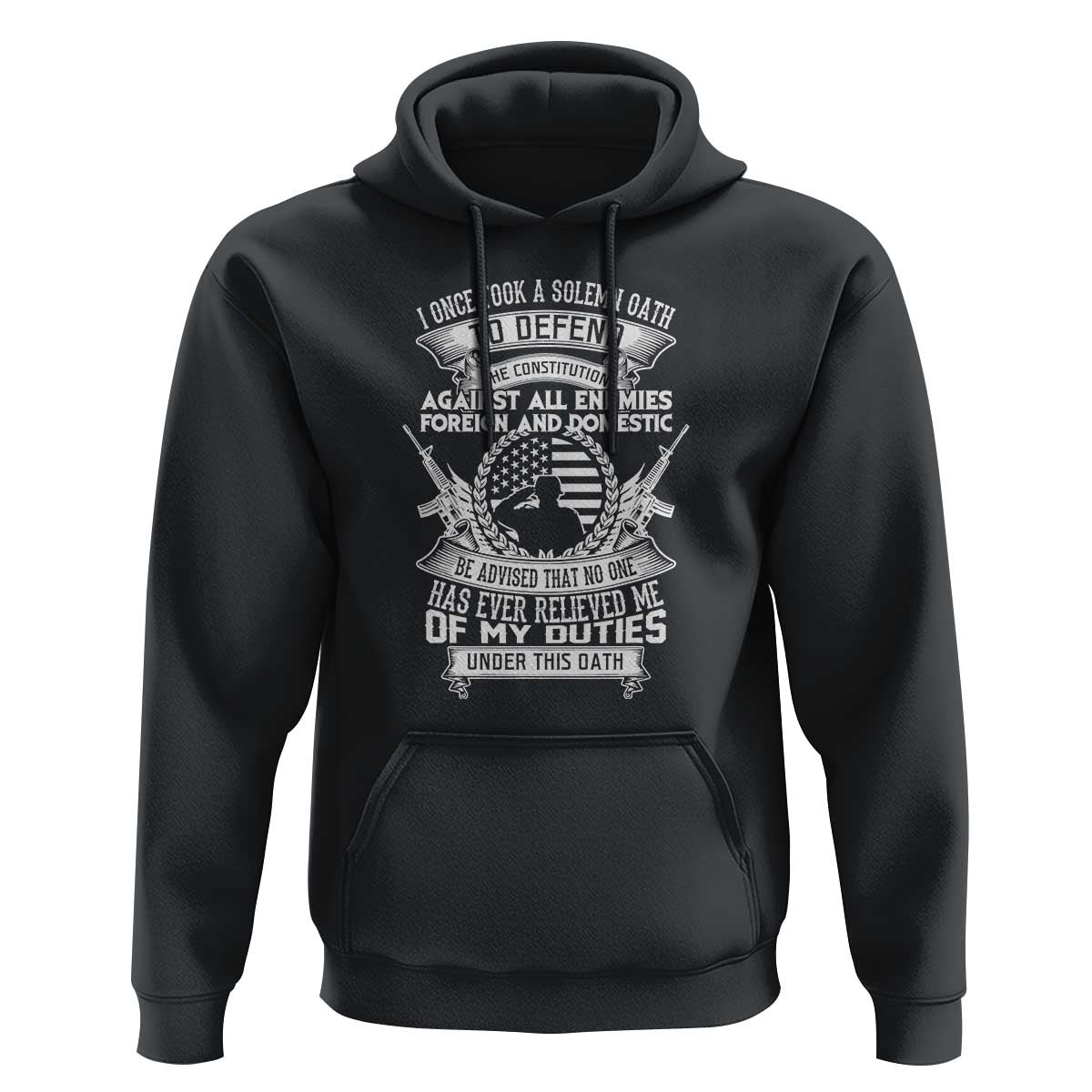 Army Veteran Hoodie American Oath, Defend the Constitution, Patriotic Gift