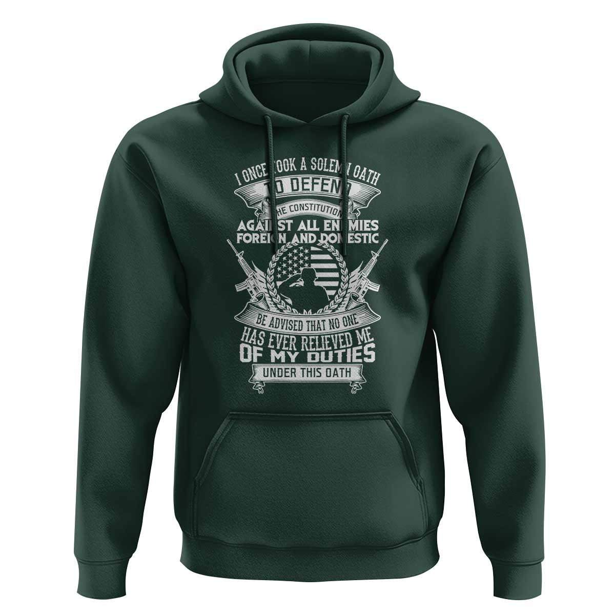 Army Veteran Hoodie American Oath, Defend the Constitution, Patriotic Gift