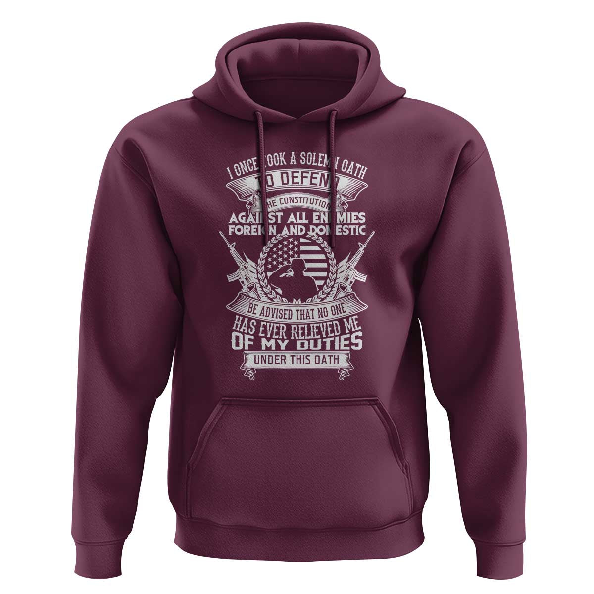 Army Veteran Hoodie American Oath, Defend the Constitution, Patriotic Gift