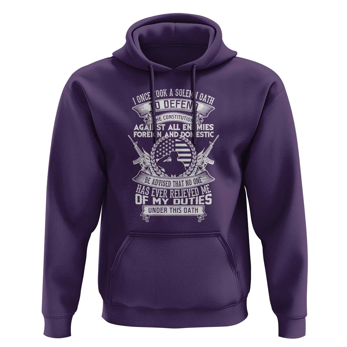 Army Veteran Hoodie American Oath, Defend the Constitution, Patriotic Gift