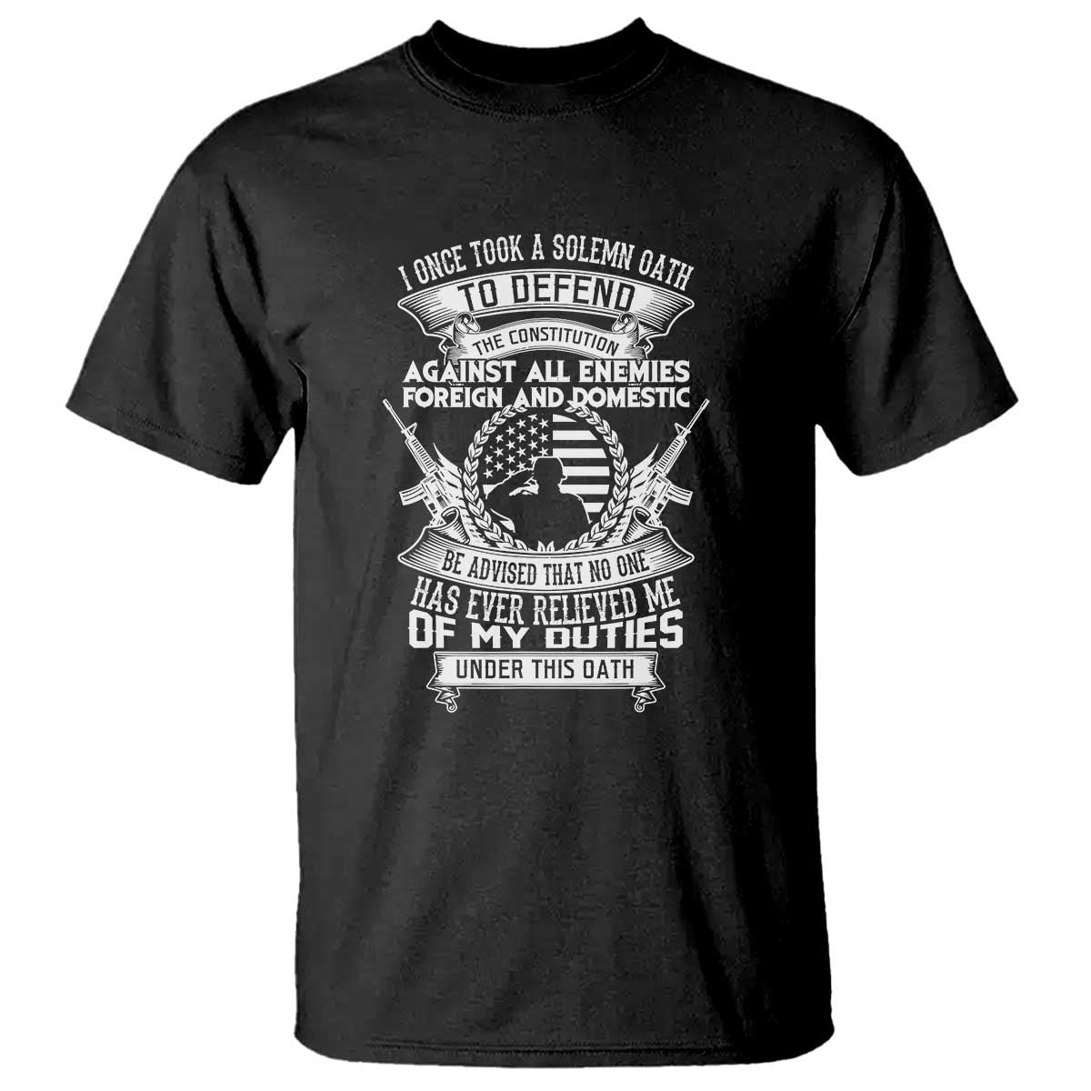 Army Veteran T Shirt American Oath, Defend the Constitution, Patriotic Gift - Wonder Print Shop