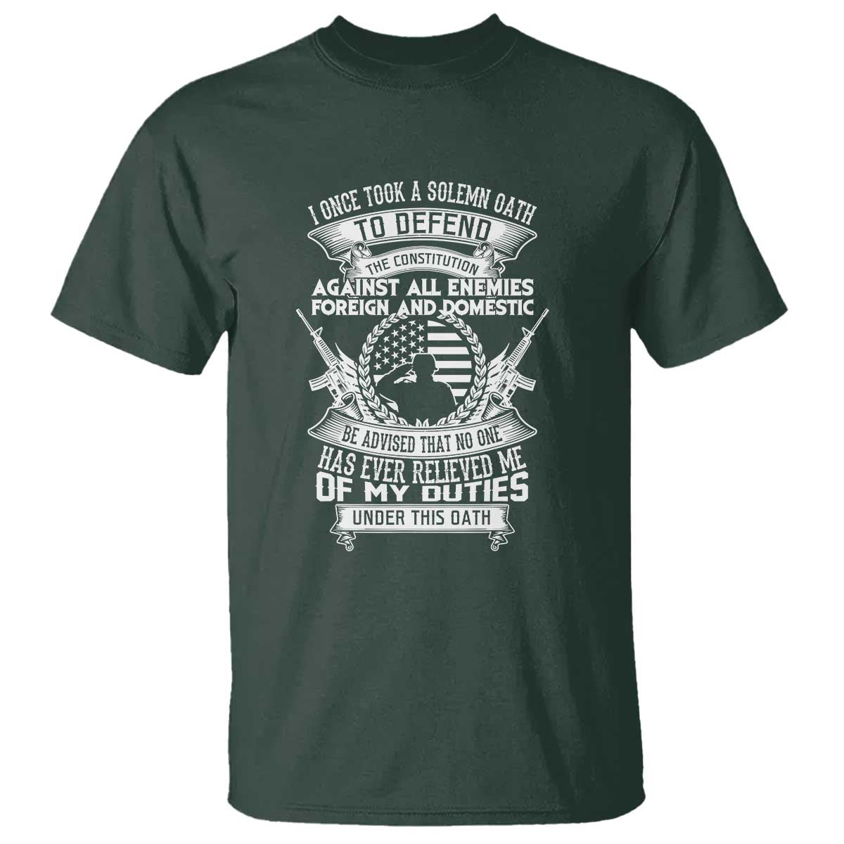 Army Veteran T Shirt American Oath, Defend the Constitution, Patriotic Gift - Wonder Print Shop