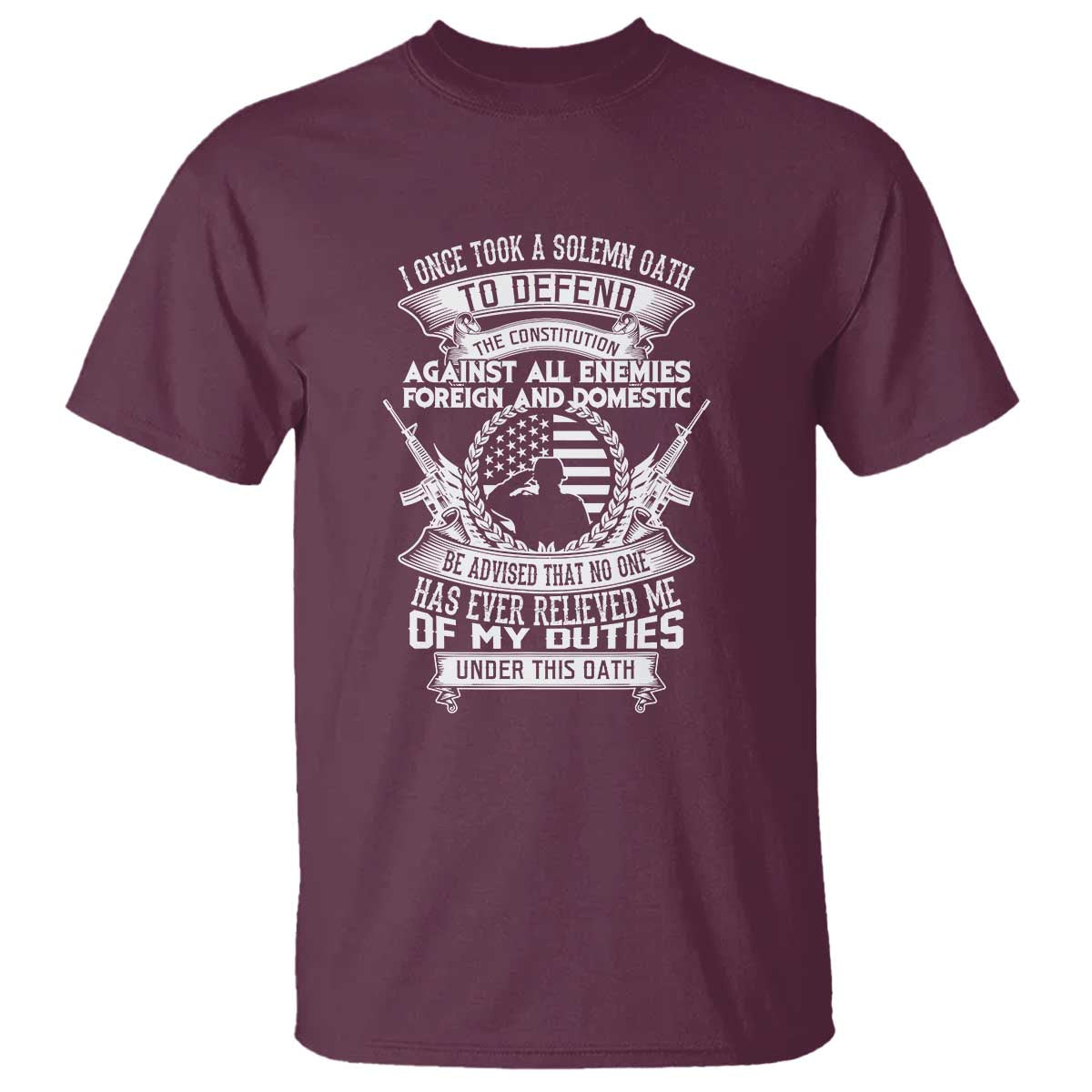 Army Veteran T Shirt American Oath, Defend the Constitution, Patriotic Gift - Wonder Print Shop