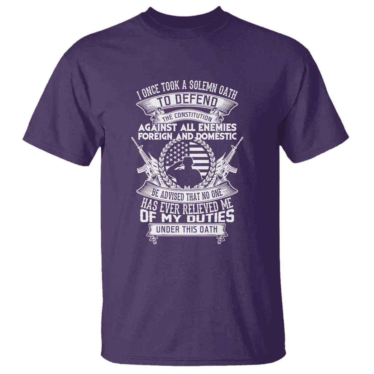 Army Veteran T Shirt American Oath, Defend the Constitution, Patriotic Gift - Wonder Print Shop