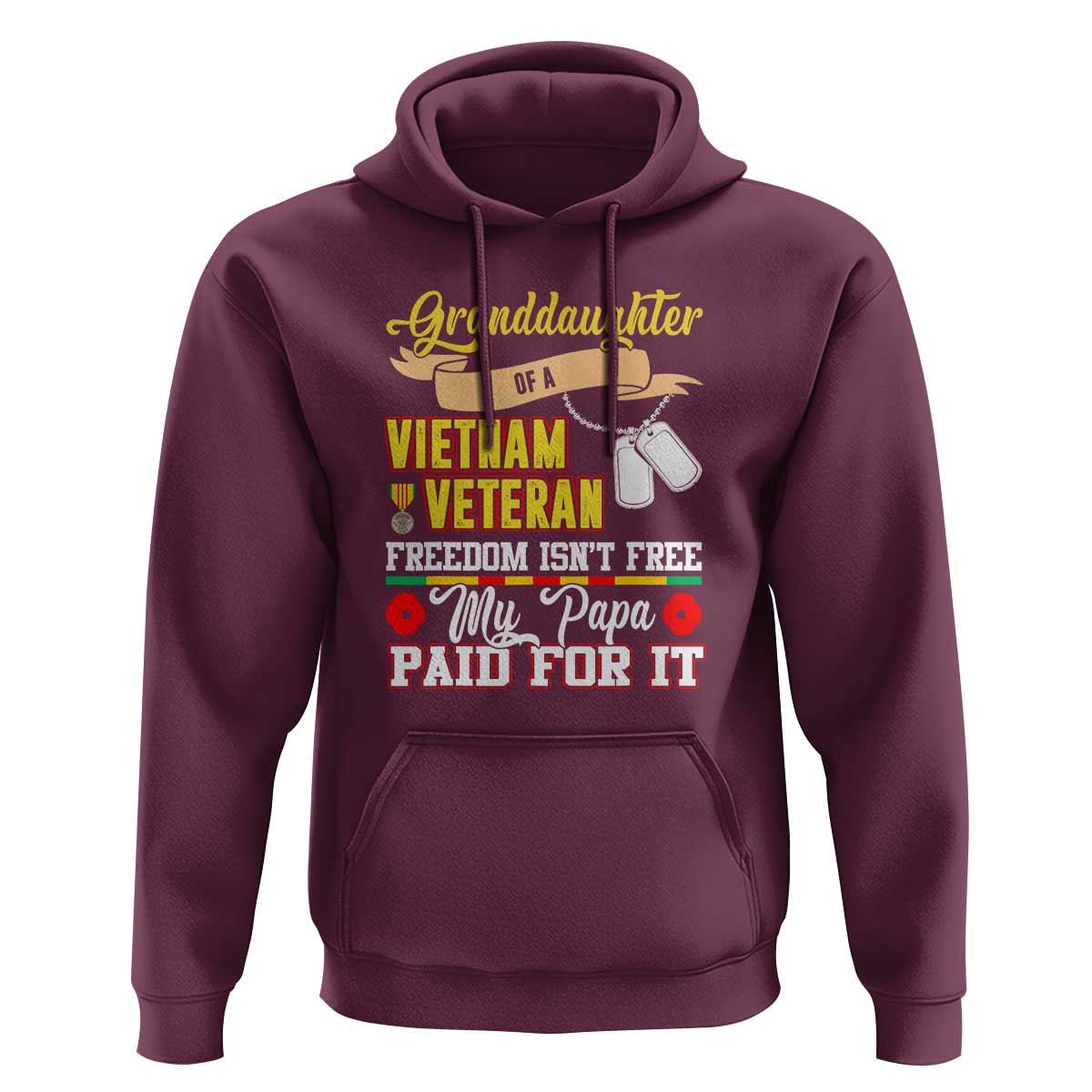 Proud Granddaughter of a Vietnam Veteran Hoodie - Freedom Isn't Free, Patriotic Gift