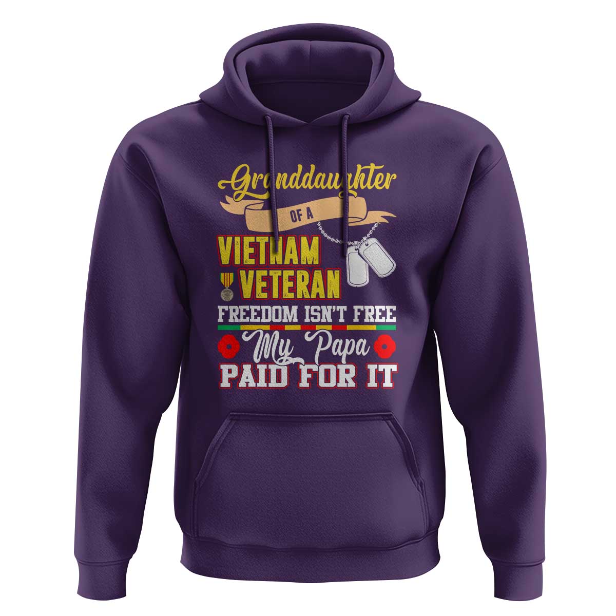 Proud Granddaughter of a Vietnam Veteran Hoodie - Freedom Isn't Free, Patriotic Gift