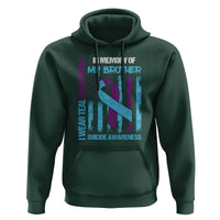 Suicide Awareness Hoodie - Teal & Purple Ribbon for Brother - Support Flag Design