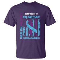 Suicide Awareness T Shirt - Teal & Purple Ribbon for Brother - Support Flag Design - Wonder Print Shop