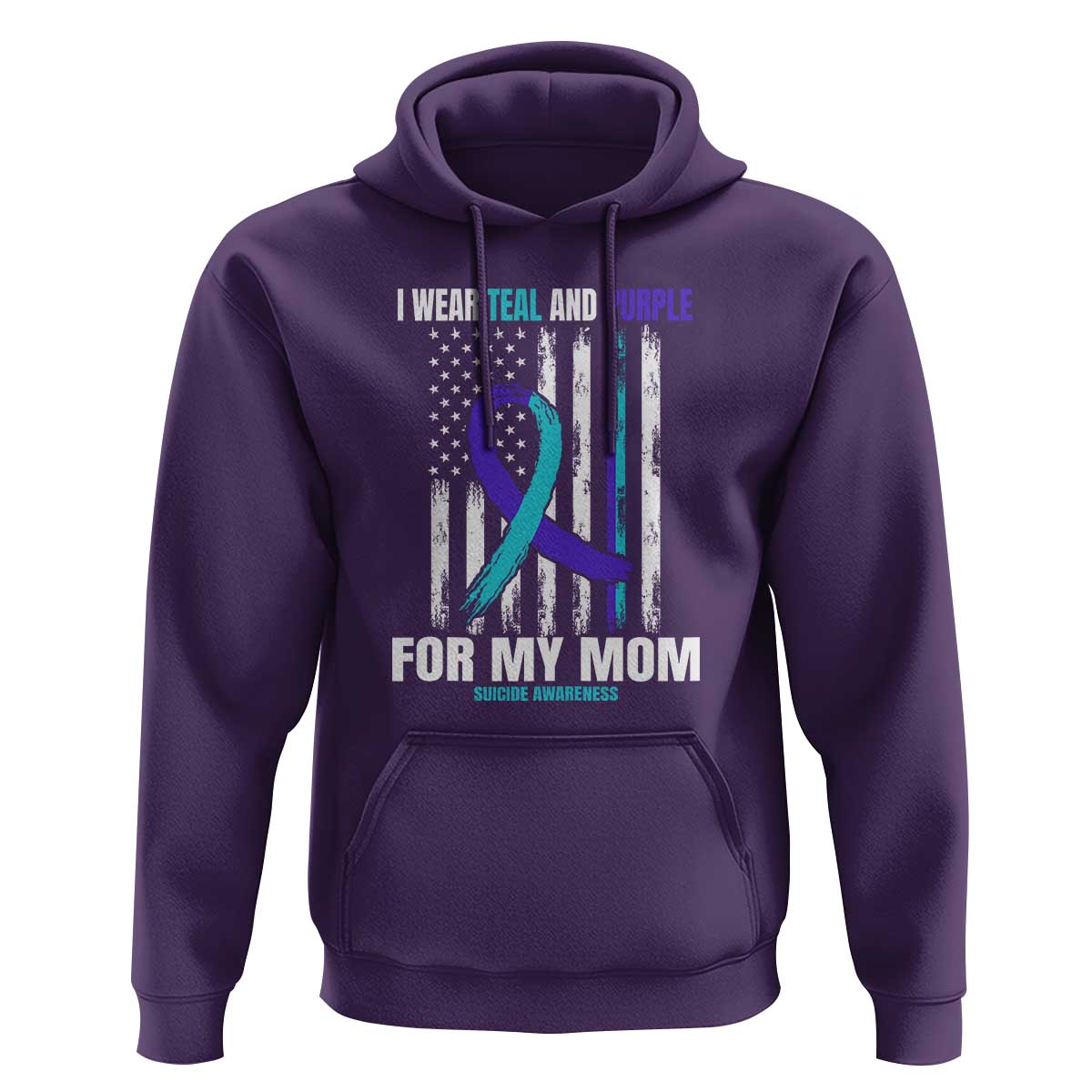 Suicide Awareness Hoodie I Wear Teal & Purple for Someone I Miss | Flag Design