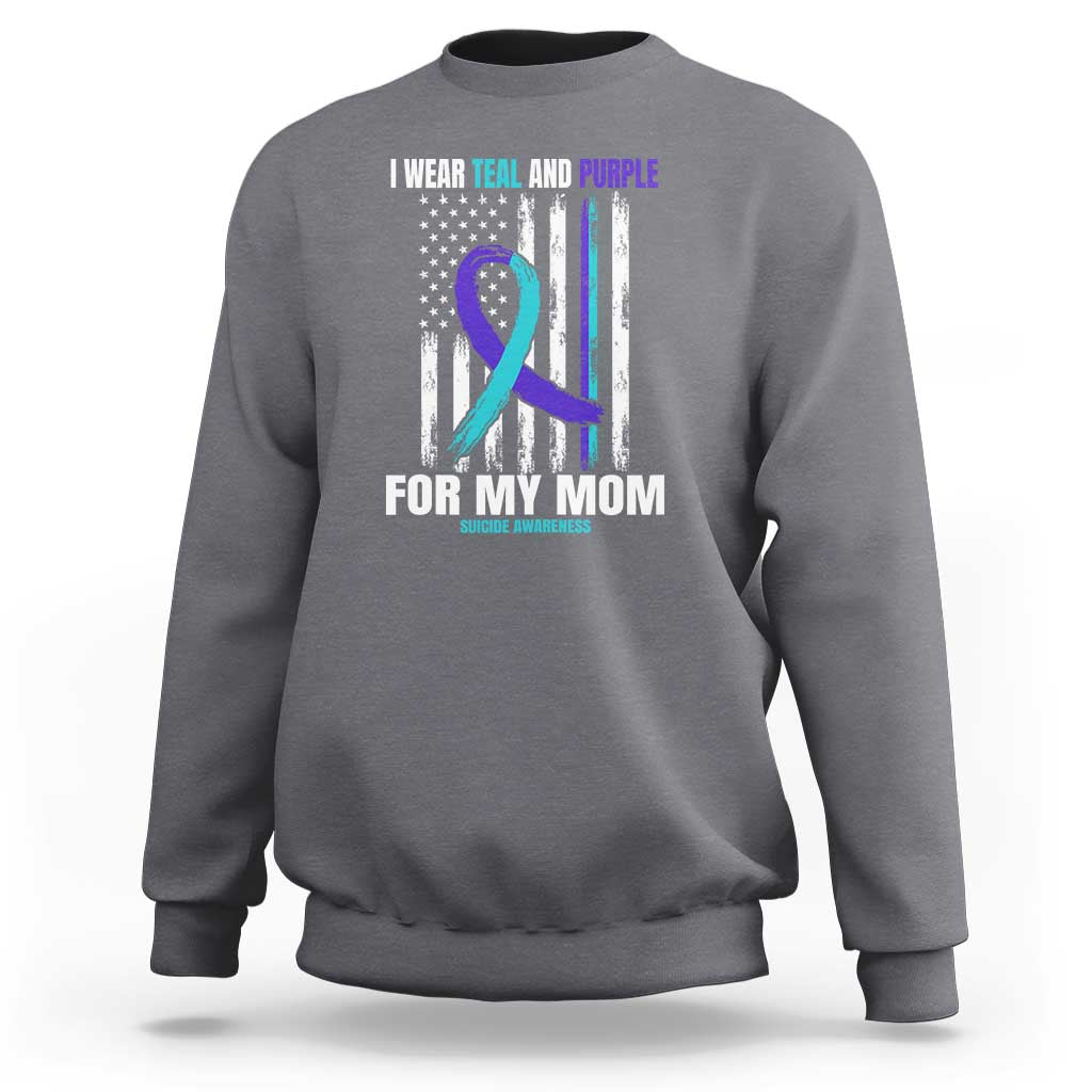 Suicide Awareness Sweatshirt I Wear Teal & Purple for Someone I Miss  Flag Design - Wonder Print Shop
