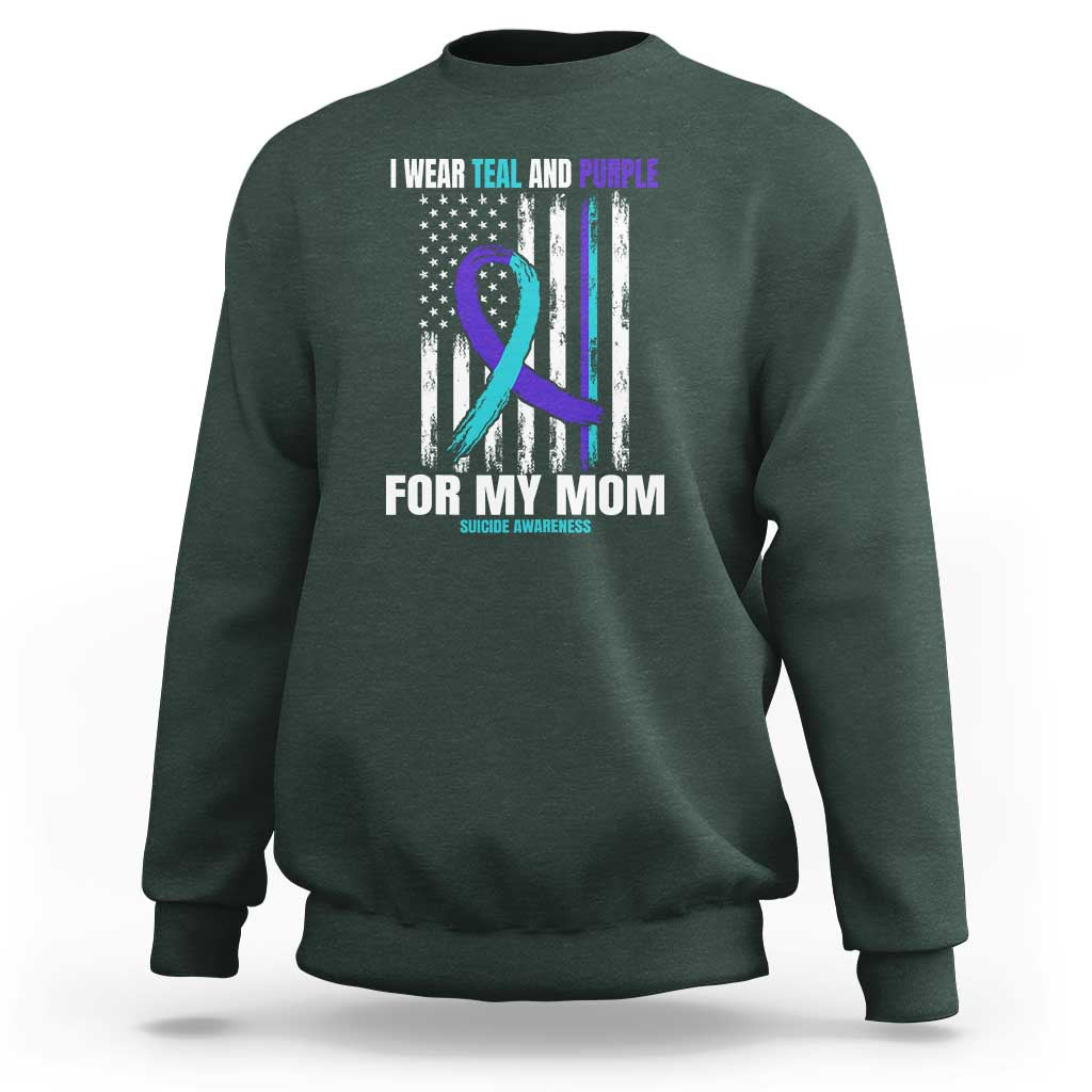 Suicide Awareness Sweatshirt I Wear Teal & Purple for Someone I Miss  Flag Design - Wonder Print Shop