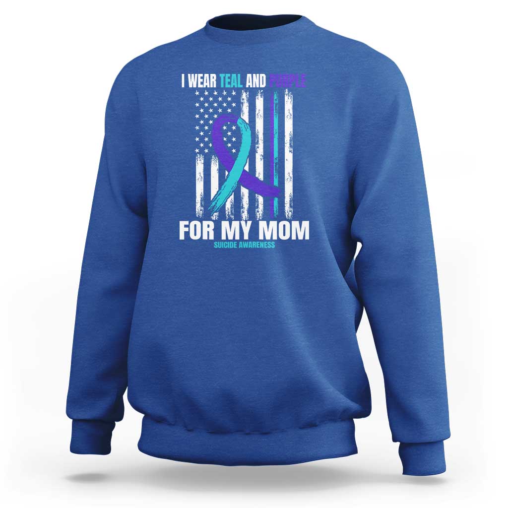 Suicide Awareness Sweatshirt I Wear Teal & Purple for Someone I Miss  Flag Design - Wonder Print Shop