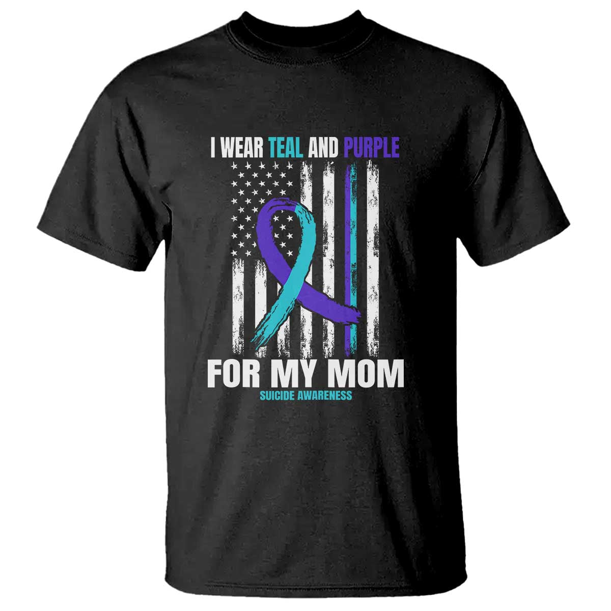 Suicide Awareness T Shirt I Wear Teal & Purple for Someone I Miss  Flag Design - Wonder Print Shop