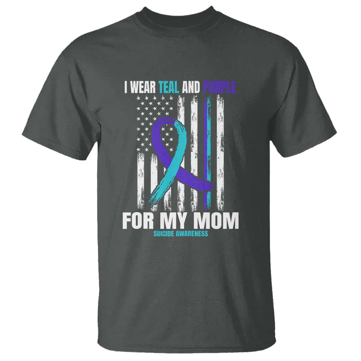Suicide Awareness T Shirt I Wear Teal & Purple for Someone I Miss  Flag Design - Wonder Print Shop