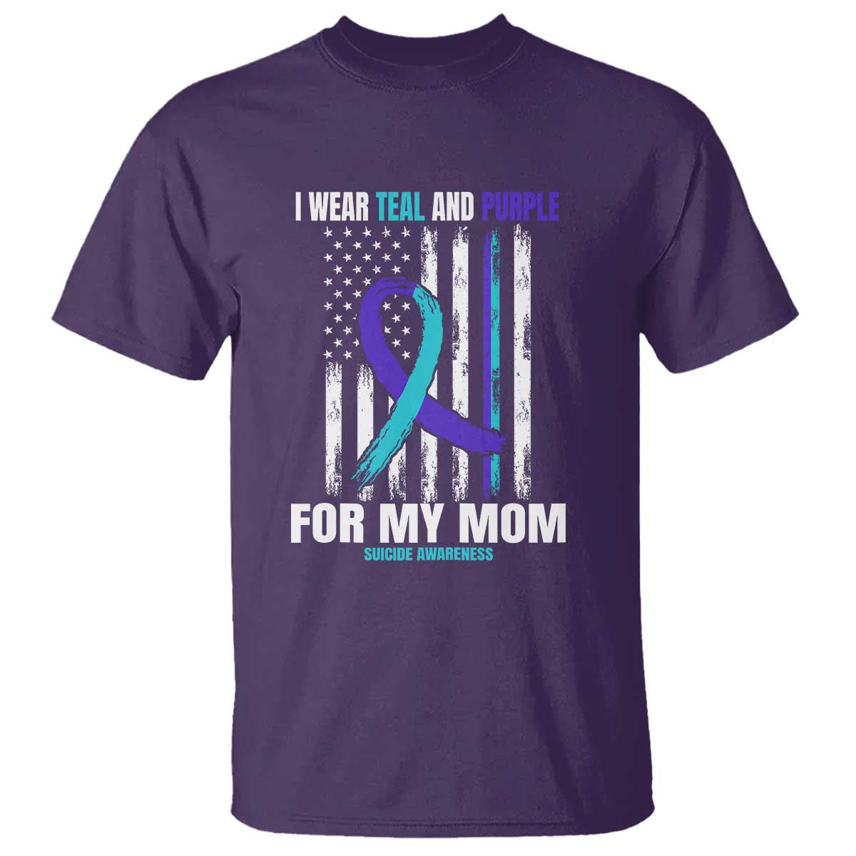 Suicide Awareness T Shirt I Wear Teal & Purple for Someone I Miss  Flag Design - Wonder Print Shop