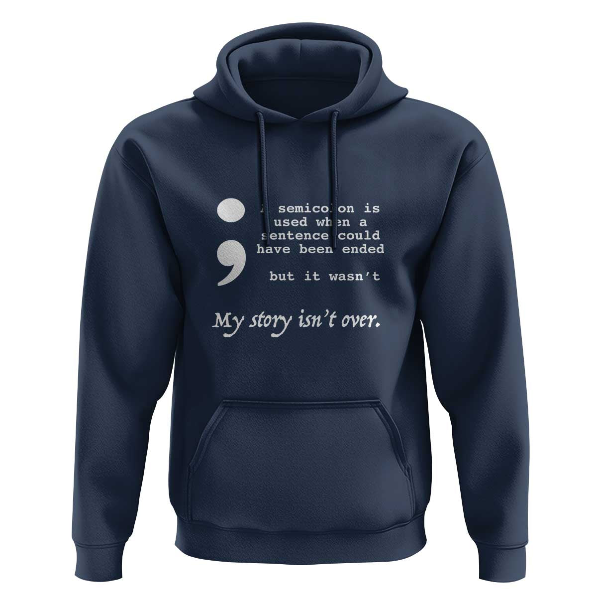 Suicide Prevention Awareness Hoodie Semicolon Symbol for Mental Health Support
